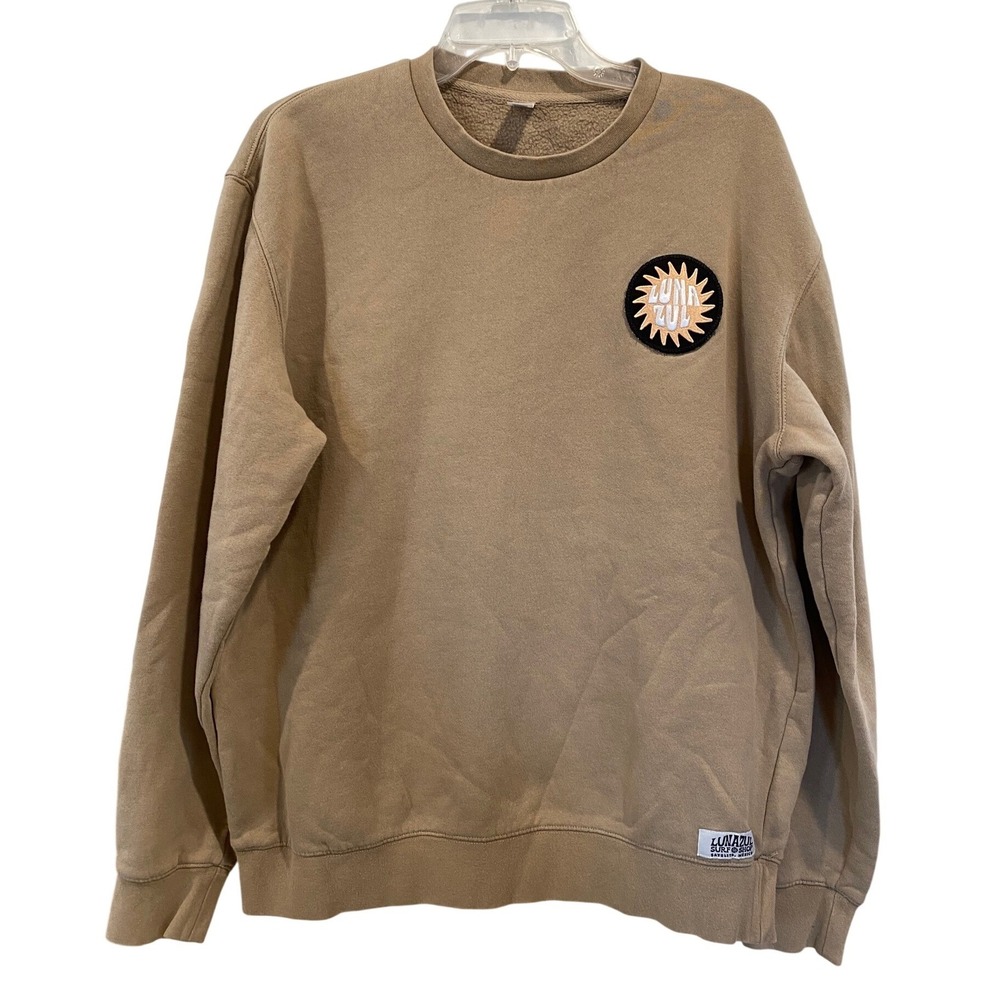 Lunazul Surf Shop Sayulita Mexico Tan Crewneck Sweatshirt Mens Large Beach